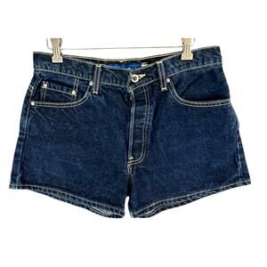 Levis Silver Tab 90s Guys Fit Denim Shorts 11-12 Blue Button Fly Baggy Vtg USA